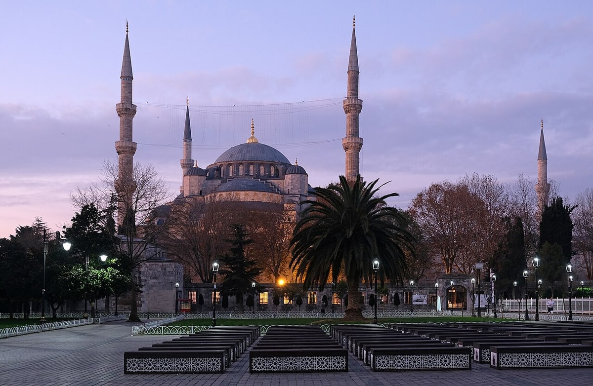 Sultan Ahmed Mosque seen from the park in Istanbul’s Sultanahmet area